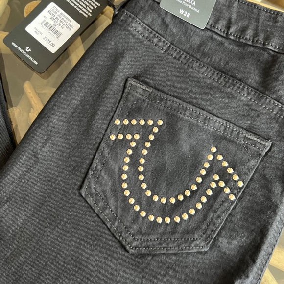 TRUE RELIGION BECCA Black Rinse Bootcut Studded Jeans - Picture 6 of 10